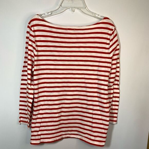 J Crew Red White Stripe Crew Neck Size Small - Picture 3 of 5